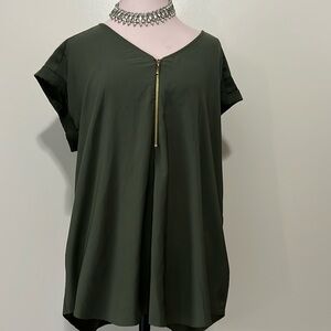 Express short sleeve olive green top in size extra large